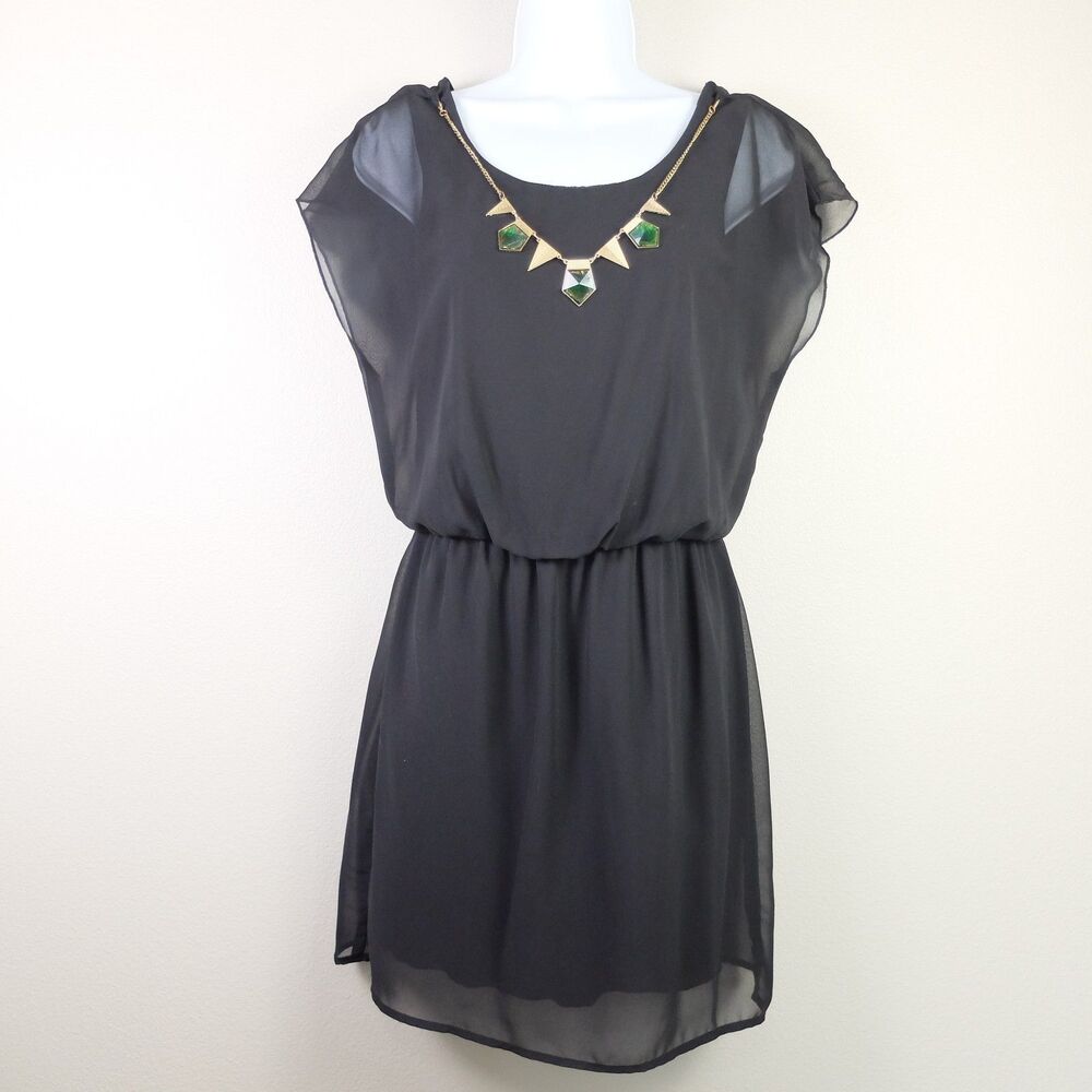 City Triangles Black Sheer Mini Dress Size Small